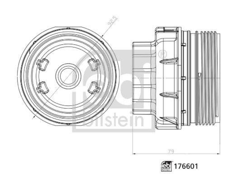 FEBI BILSTEIN 176601 &Ouml;lfilterdeckel f&uuml;r TOYOTA