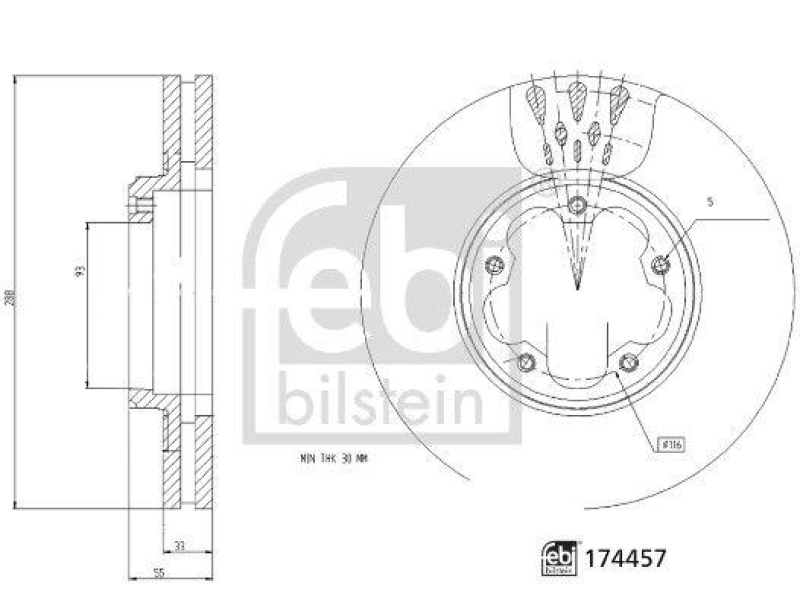 FEBI BILSTEIN 174457 Bremsscheibe f&uuml;r Ford