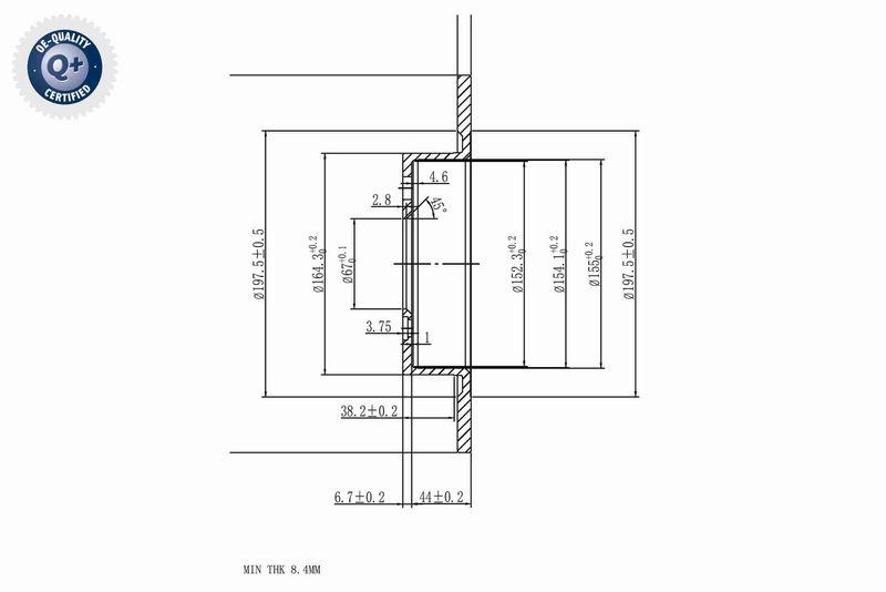 VAICO V20-40040 Bremsscheibe Hinterachse f&uuml;r BMW