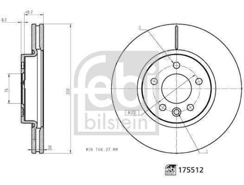 FEBI BILSTEIN 175512 Bremsscheibe f&uuml;r VW-Audi