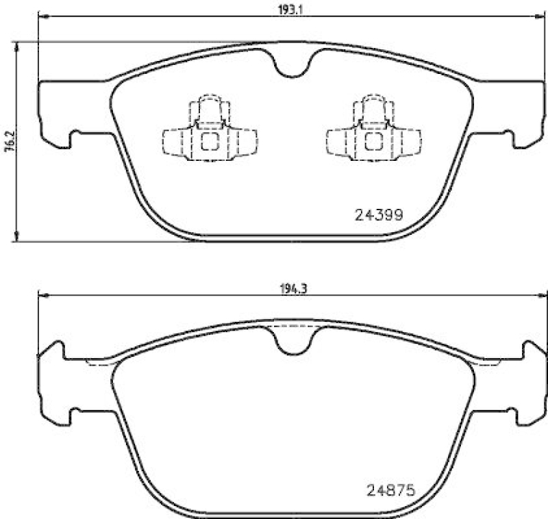 HELLA 8DB 355 014-541 Bremsbelagsatz, Scheibenbremsbelag f&uuml;r VOLVO