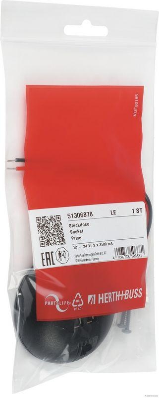 HERTH+BUSS 51306878 Steckdose 12 - 24 V, 2 x 2500 mA
