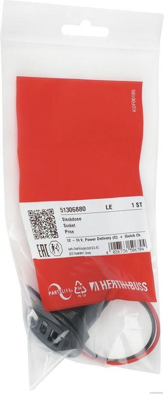 HERTH+BUSS 51306880 Steckdose 12 - 24 V, Power Delivery (C) + Quick Charge (A+C)