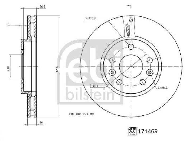 FEBI BILSTEIN 171469 Bremsscheibe f&uuml;r Renault