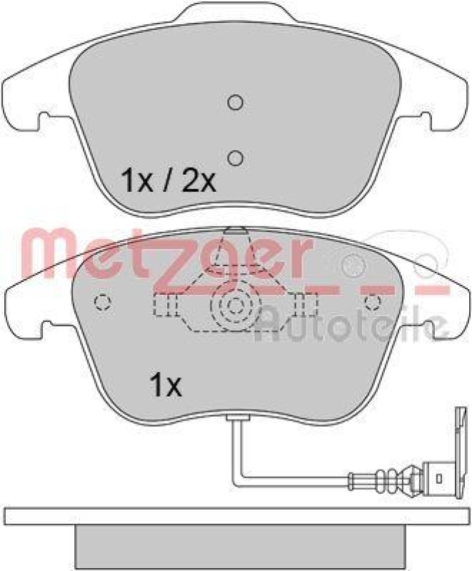 METZGER 1170289 Bremsbelagsatz, Scheibenbremse WVA 24 333