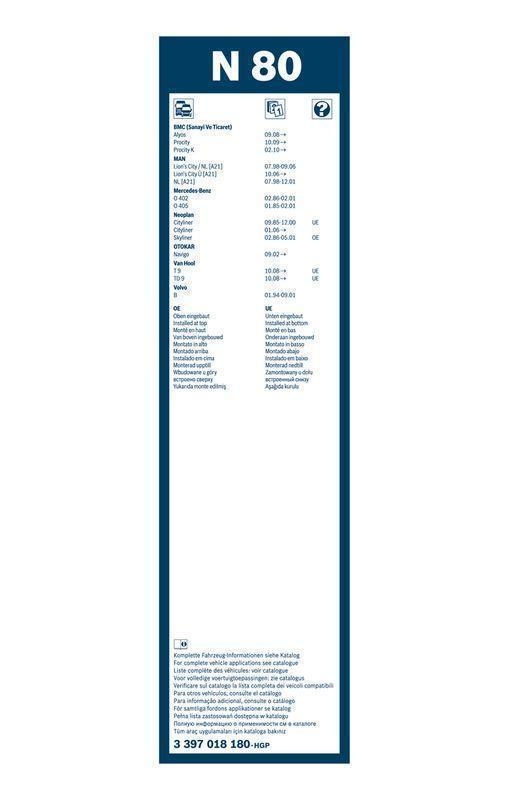 BOSCH 3 397 018 180 Wischblatt N80 Twin Scheibenwischer 800 mm