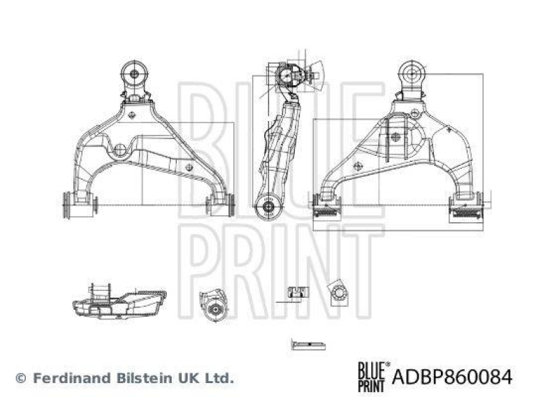 BLUE PRINT ADBP860084 Querlenker mit Kronenmutter und Splint f&uuml;r TOYOTA