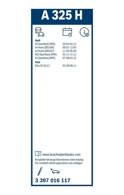 BOSCH 3 397 016 117 Wischblatt A325H Aerotwin Rear Scheibenwischer 325 mm