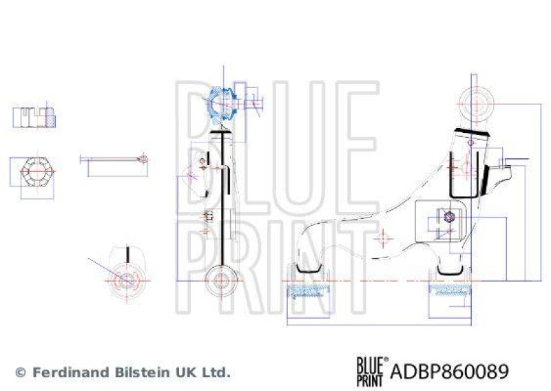 BLUE PRINT ADBP860089 Querlenker mit Lagern und Gelenk f&uuml;r TOYOTA