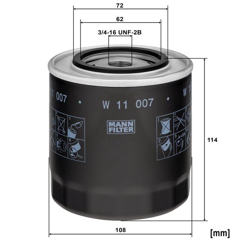 MANN-FILTER W 11 007 &Ouml;lfilter f&uuml;r Deutz/Fahr/KHD