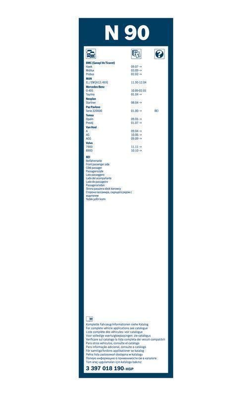 BOSCH 3 397 018 190 Wischblatt N90 Twin Scheibenwischer 900 mm