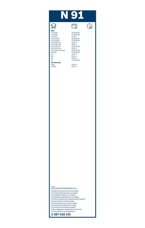 BOSCH 3 397 018 191 Wischblatt N91 Twin Scheibenwischer 900 mm