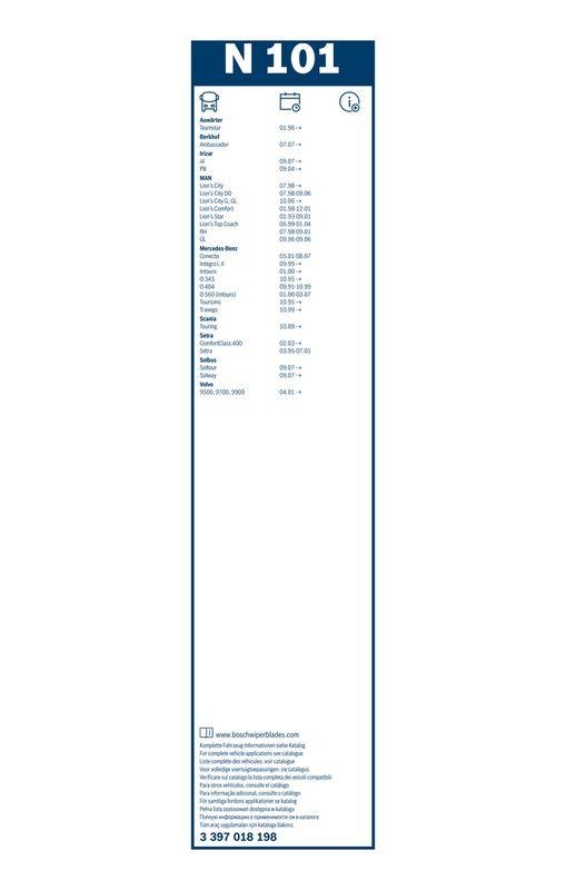 BOSCH 3 397 018 198 Wischblatt N101 Twin Scheibenwischer 1000 mm