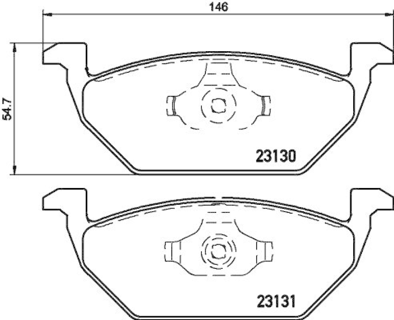HELLA 8DB 355 008-591 Bremsbelagsatz, Scheibenbremsbelag für VW/SKODA/SEAT/AUDI