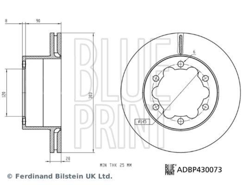 BLUE PRINT ADBP430073 Bremsscheibe f&uuml;r VW-Audi