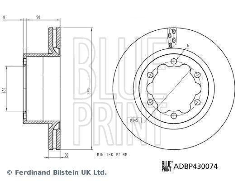BLUE PRINT ADBP430074 Bremsscheibe f&uuml;r VW-Audi