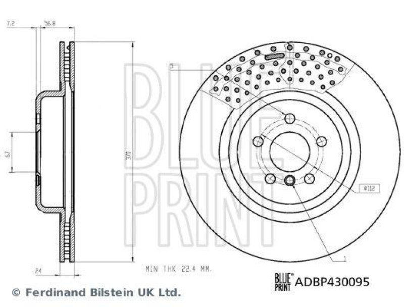 BLUE PRINT ADBP430095 Bremsscheibe f&uuml;r BMW