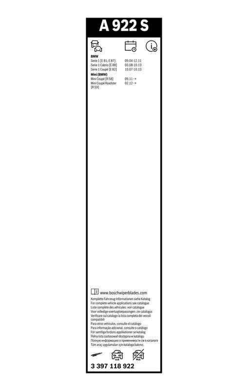 BOSCH 3 397 118 922 Wischblatt A922S Aerotwin Scheibenwischer 500/500 mm
