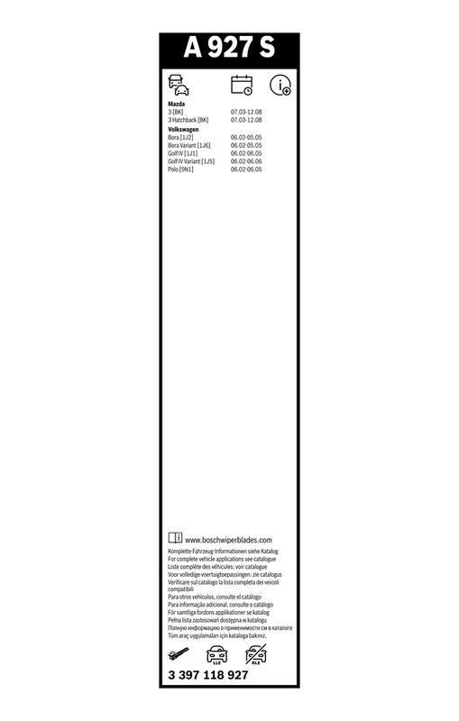BOSCH 3 397 118 927 Wischblatt A927S Aerotwin Scheibenwischer 530/475 mm