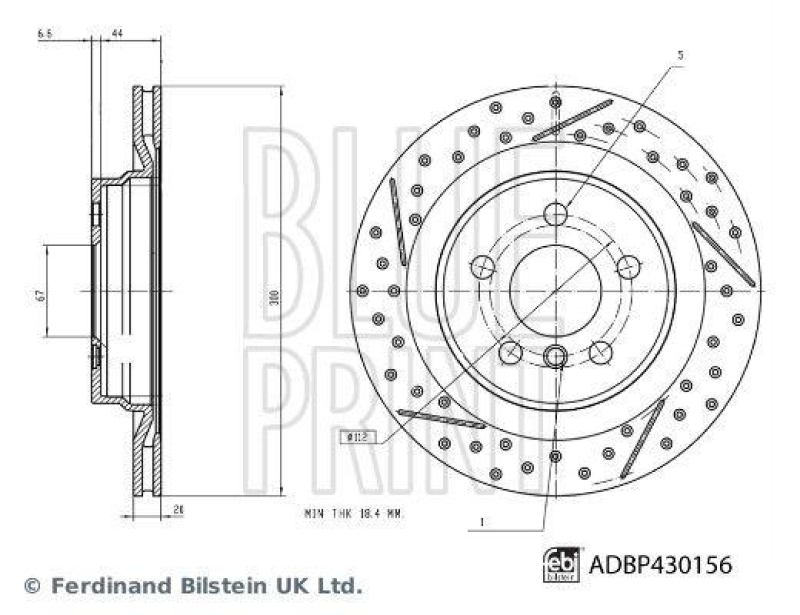 BLUE PRINT ADBP430156 Bremsscheibe f&uuml;r Mini