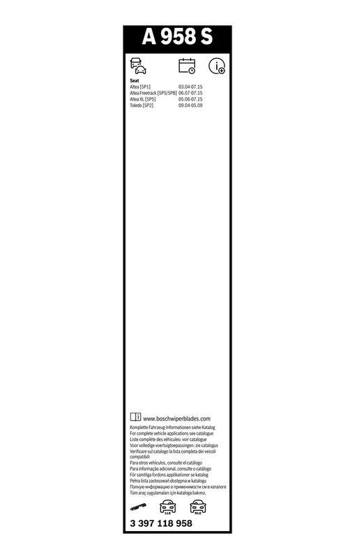 BOSCH 3 397 118 958 Wischblatt A958S Aerotwin Scheibenwischer 650/650 mm