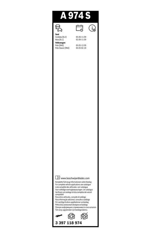BOSCH 3 397 118 974 Wischblatt A974S Aerotwin Scheibenwischer 530/475 mm