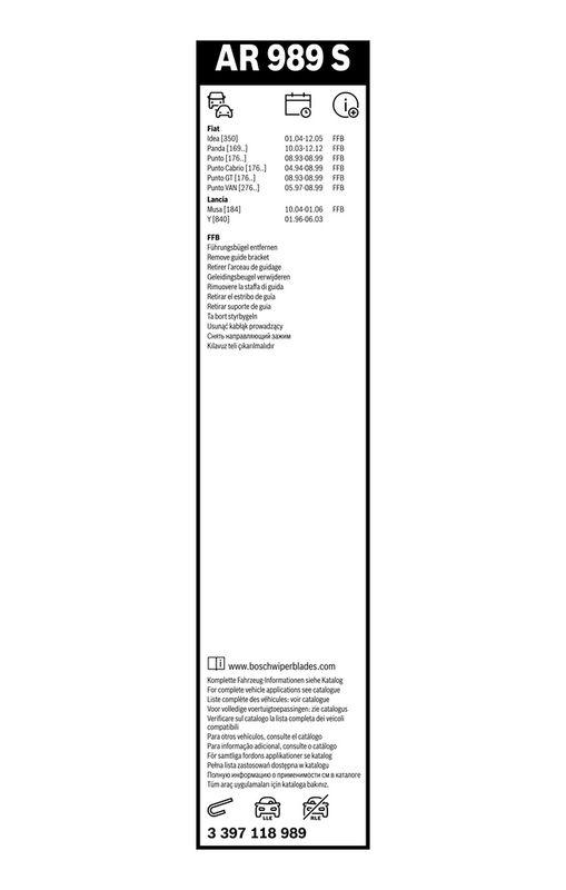 BOSCH 3 397 118 989 Wischblatt AR989S Aerotwin Retrofit Scheibenwischer 575/400 mm