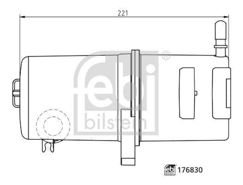 FEBI BILSTEIN 176830 Kraftstofffilter mit Dichtring f&uuml;r VW-Audi