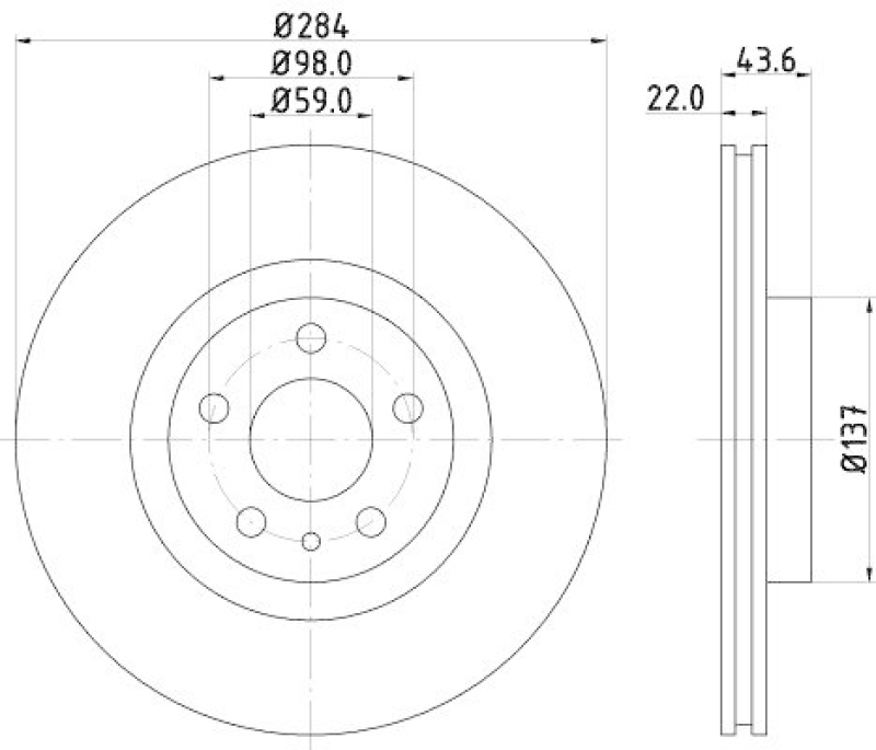 HELLA 8DD 355 101-951 Bremsscheibe f&uuml;r ALFA/FIAT/LANCIA