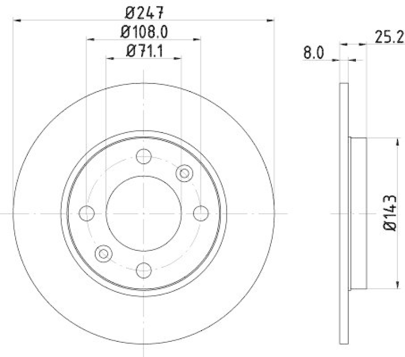 HELLA 8DD 355 102-511 Bremsscheibe f&uuml;r P.S.A