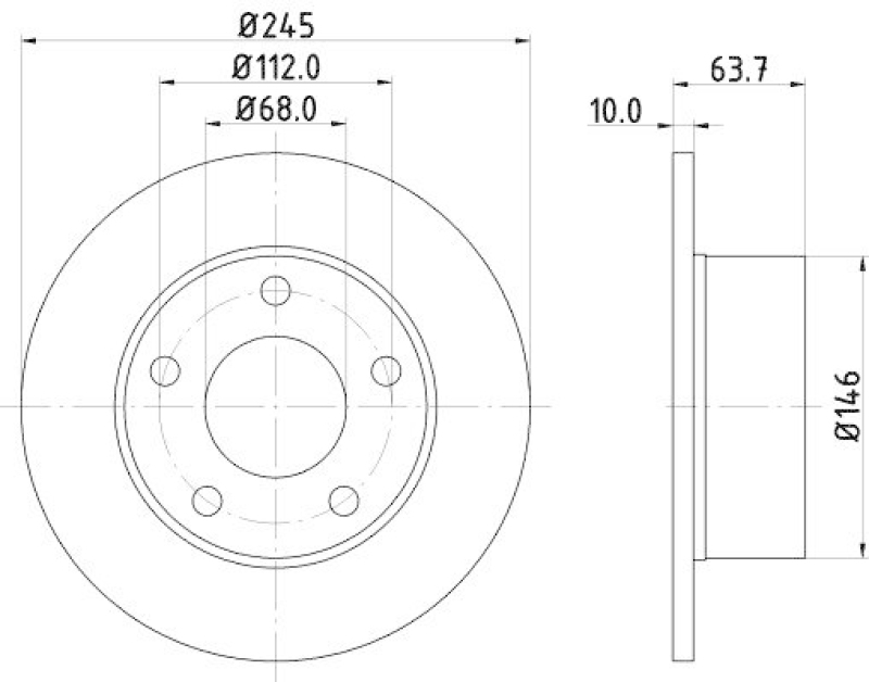 HELLA 8DD 355 102-801 Bremsscheibe f&uuml;r VW/AUDI/SKODA