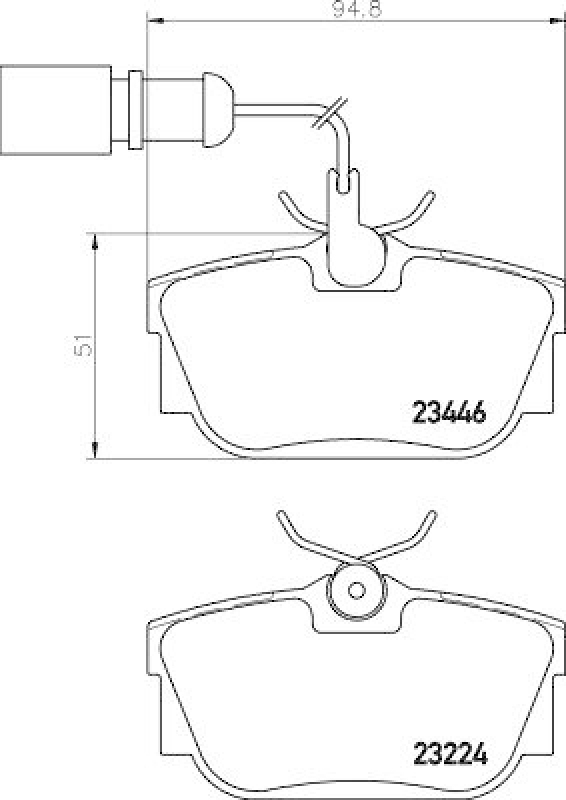 HELLA 8DB 355 018-571 Bremsbelagsatz, Scheibenbremsbelag für VW/SEAT/FORD