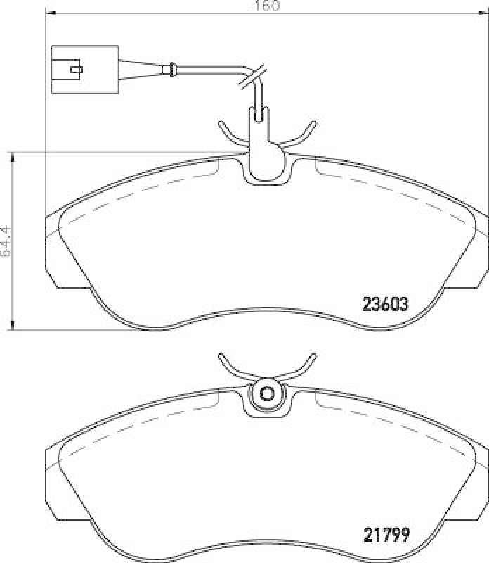 HELLA 8DB 355 018-791 Bremsbelagsatz, Scheibenbremsbelag f&uuml;r FIAT/P.S.A
