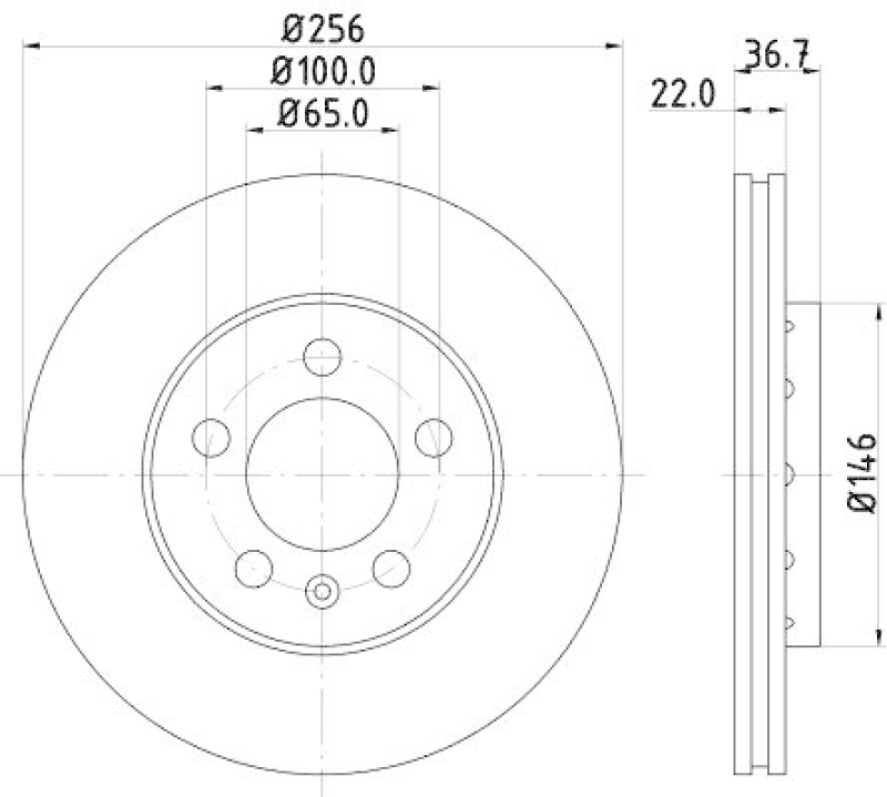 HELLA 8DD 355 105-361 Bremsscheibe für VW/SKODA/AUDI/SEAT