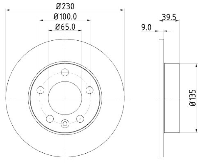 HELLA 8DD 355 105-411 Bremsscheibe f&uuml;r VW/SKODA/AUDI/SEAT