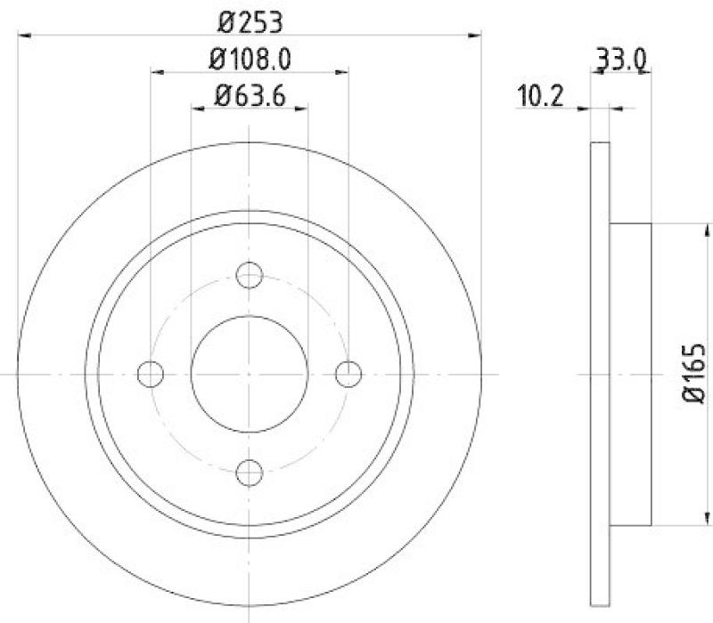 HELLA 8DD 355 105-661 Bremsscheibe f&uuml;r FORD