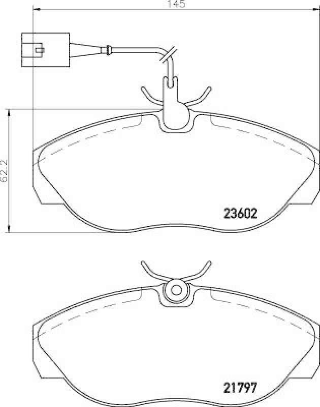 HELLA 8DB 355 018-891 Bremsbelagsatz, Scheibenbremsbelag für FIAT/P.S.A