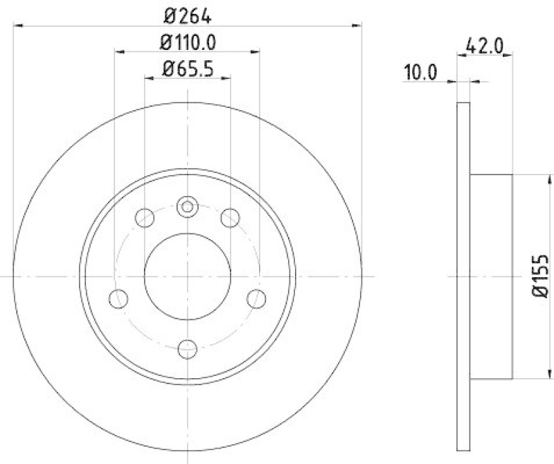 HELLA 8DD 355 106-111 Bremsscheibe für OPEL