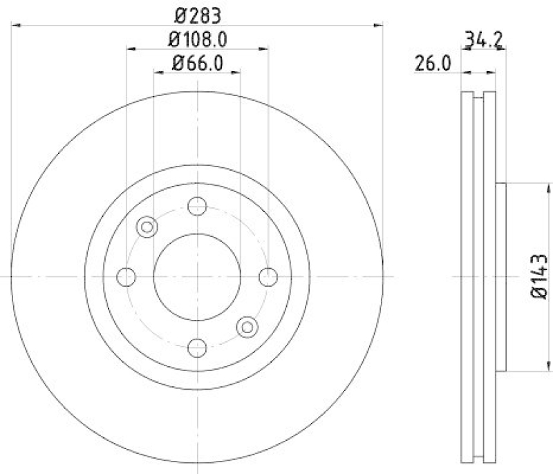 HELLA 8DD 355 108-371 Bremsscheibe f&uuml;r P.S.A
