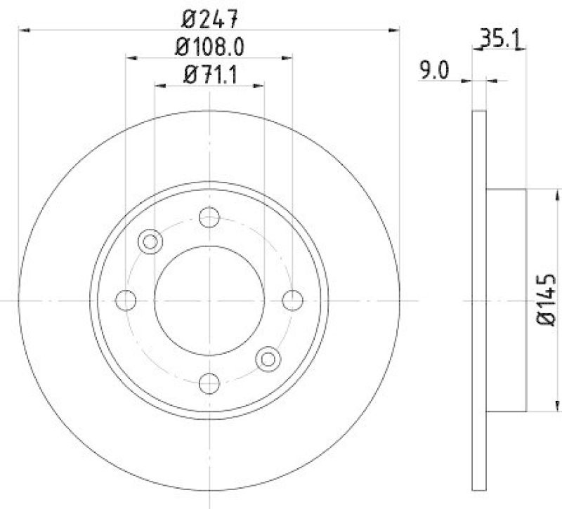 HELLA 8DD 355 108-391 Bremsscheibe f&uuml;r P.S.A