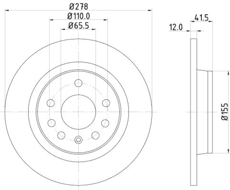 HELLA 8DD 355 109-211 Bremsscheibe f&uuml;r OPEL/SAAB/FIAT