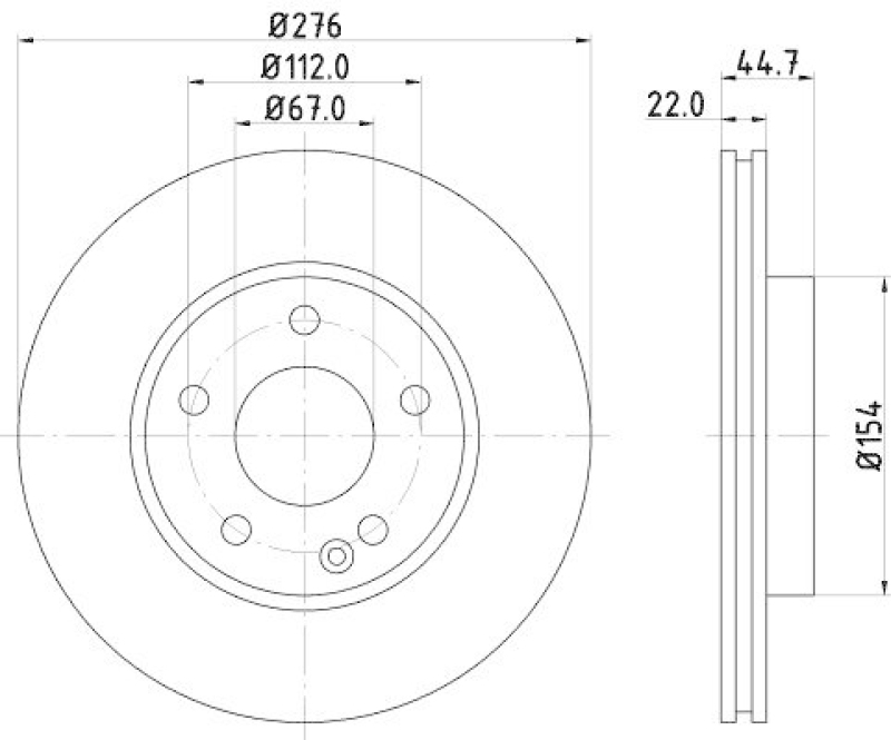HELLA 8DD 355 111-061 Bremsscheibe f&uuml;r MB