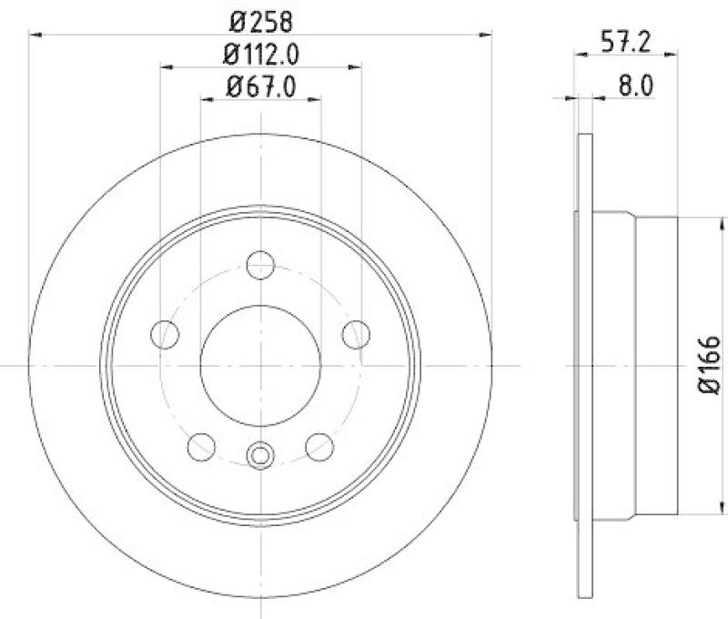 HELLA 8DD 355 111-101 Bremsscheibe f&uuml;r MB
