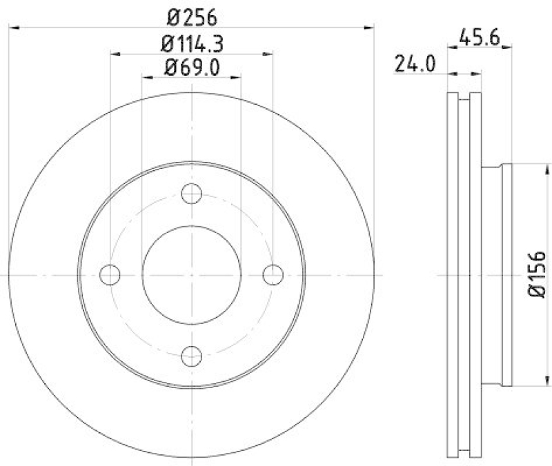 HELLA 8DD 355 111-511 Bremsscheibe f&uuml;r MITSU./SMART
