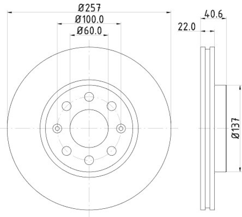 HELLA 8DD 355 112-581 Bremsscheibe f&uuml;r OPEL/FIAT