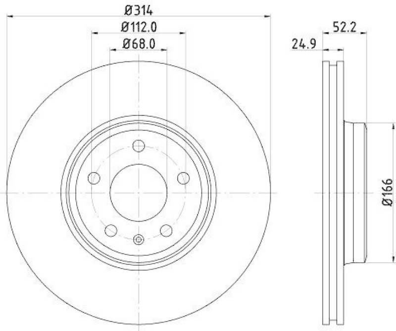 HELLA 8DD 355 113-881 Bremsscheibe für AUDI