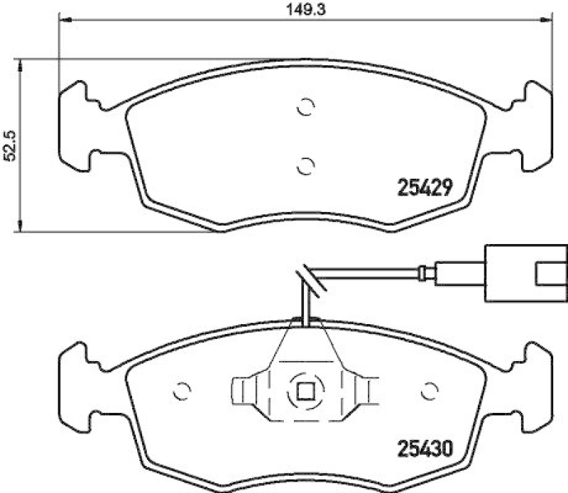 HELLA 8DB 355 019-651 Bremsbelagsatz, Scheibenbremsbelag f&uuml;r FIAT
