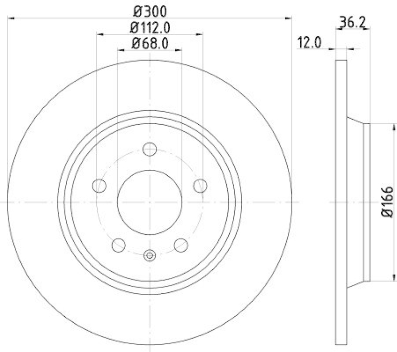HELLA 8DD 355 113-931 Bremsscheibe f&uuml;r AUDI