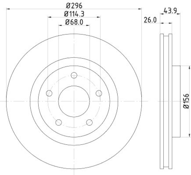 HELLA 8DD 355 114-601 Bremsscheibe f&uuml;r NISSAN