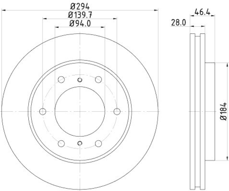 HELLA 8DD 355 115-731 Bremsscheibe f&uuml;r MITSU.